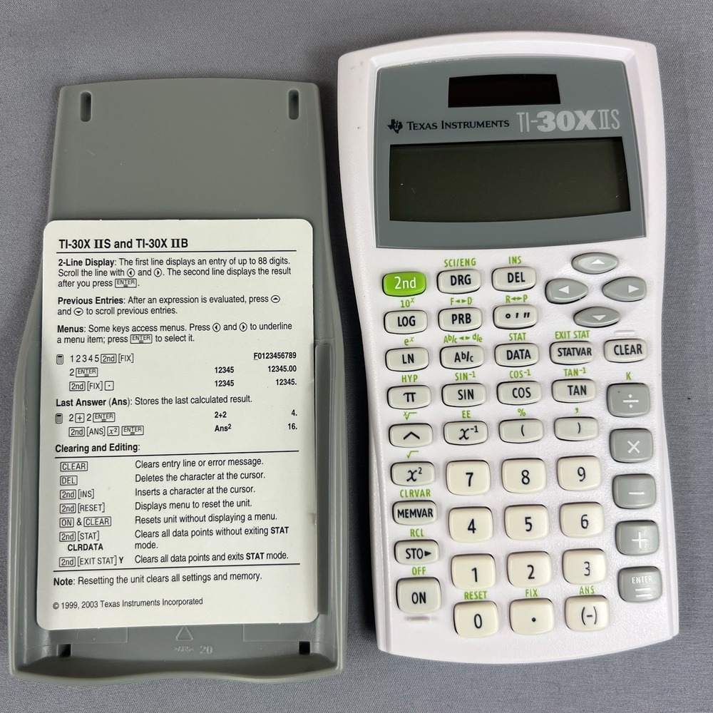 Texas Instruments TI-30XIIS Scientific Calculator White Tested Working